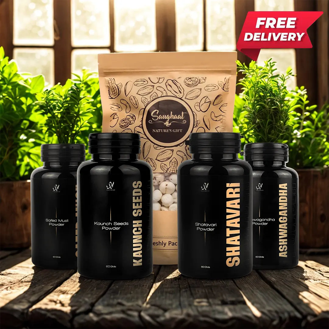 Ashwagandha (80G), White Musli (60G), Shatavari (60G) And Kaunch Seeds Powder (60G)