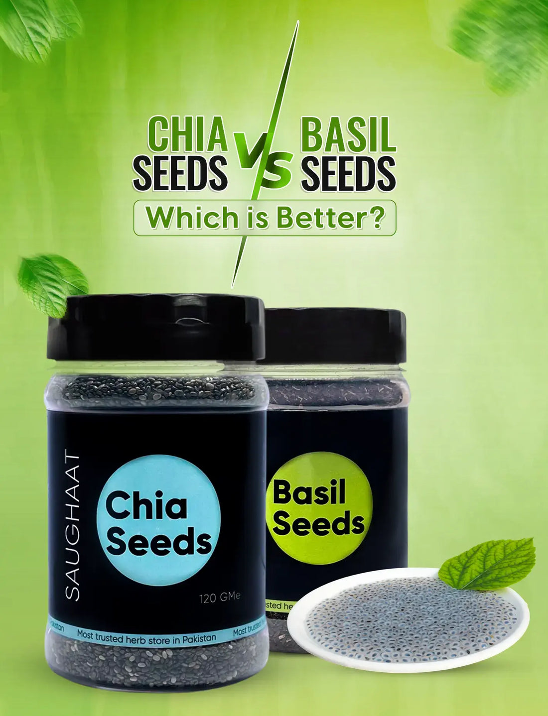 Chia Seeds and Basil Seeds